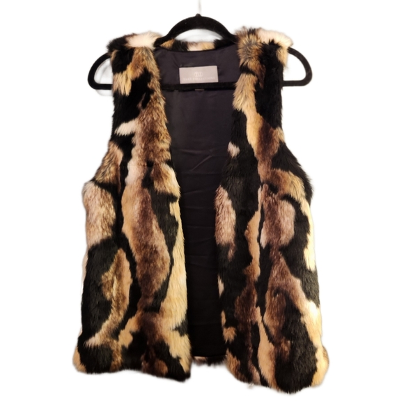 Tart Collections Jackets & Blazers - Tartar Collection vegan fur print soft vest medium vest